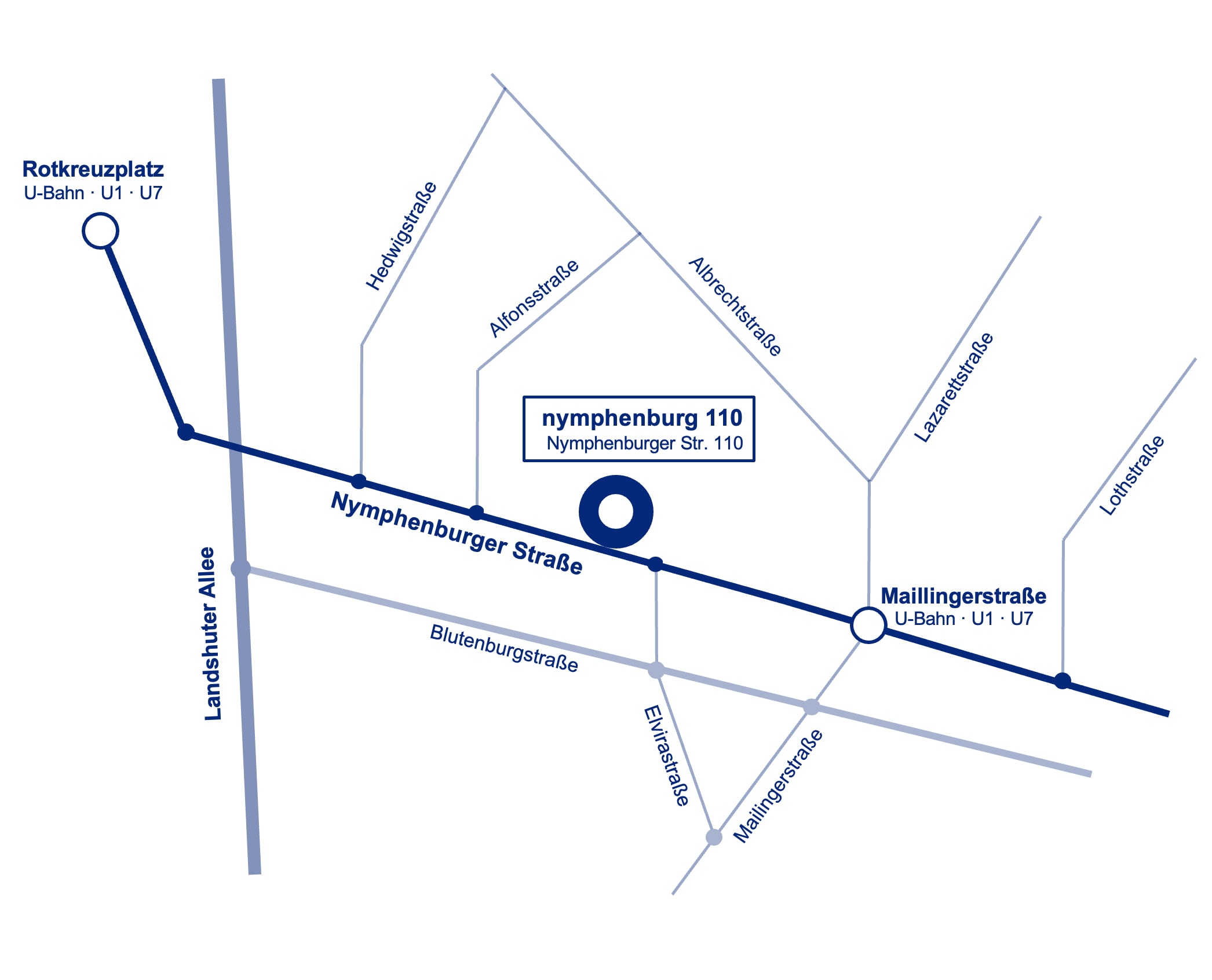 Nymphenburg 110 Lageplan